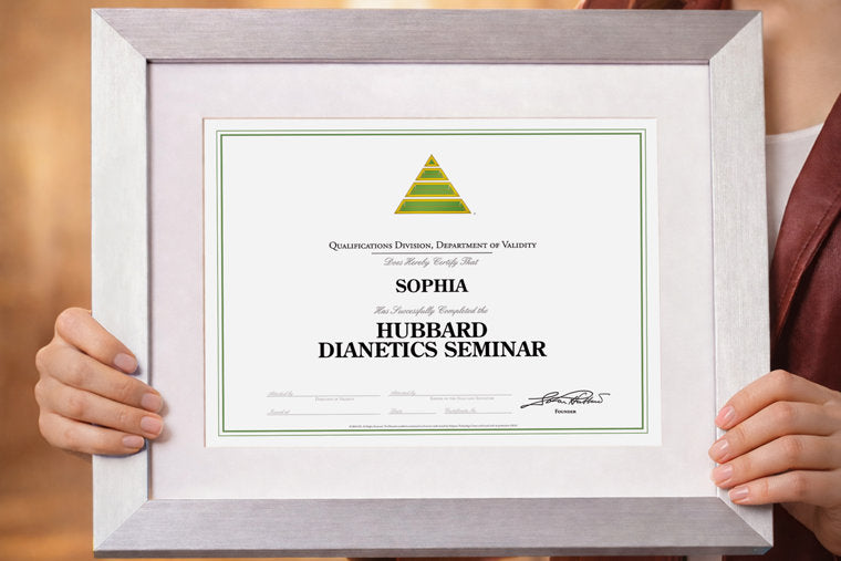 Personalized Dianetics certificate